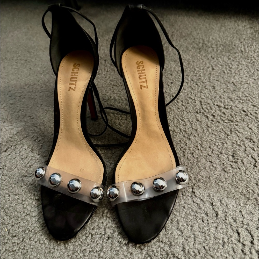 SCHUTZ Black Suede Heels